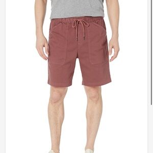 NWT Vince Men's Canvas Garment Dye Short, DK Burnt FIG